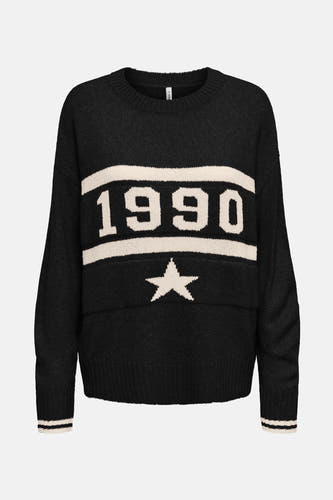 Sweat à capuche rond en col ONLY ONLY avec les chiffres 1990 et une étoile dessus.
