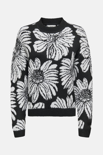 JDYSIGNE L/S O-NECK FLOWER JACQ PULL KNT