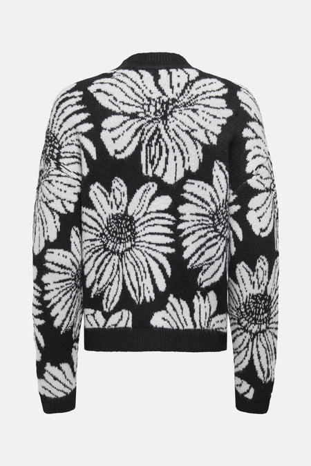JDYSIGNE L/S O-NECK FLOWER JACQ PULL KNT