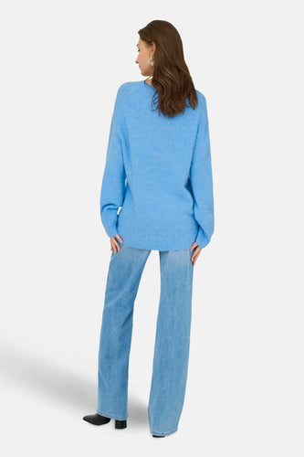 Pull à col en V - bleu - JDY