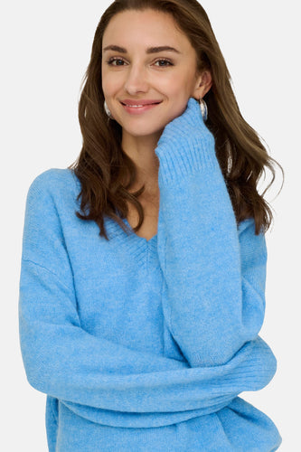 Pull à col en V - bleu - JDY