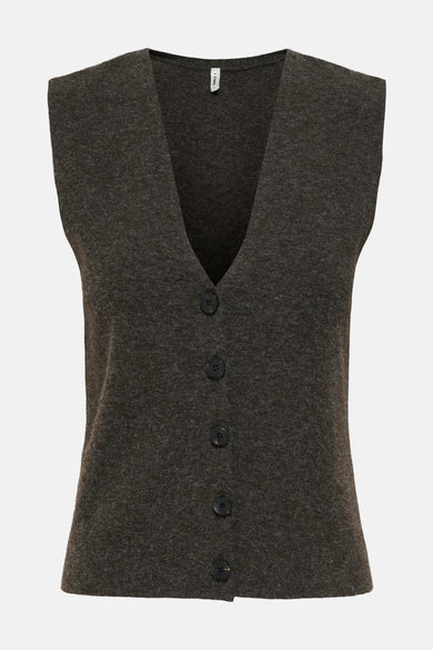 Veste sans manches ONLY, avec une texture fine tricotée et une ligne de col ronde simple.
