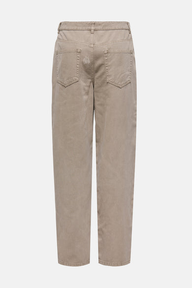 Pantalon beige de ONLY, avec poches à l'arrière et jambes larges.