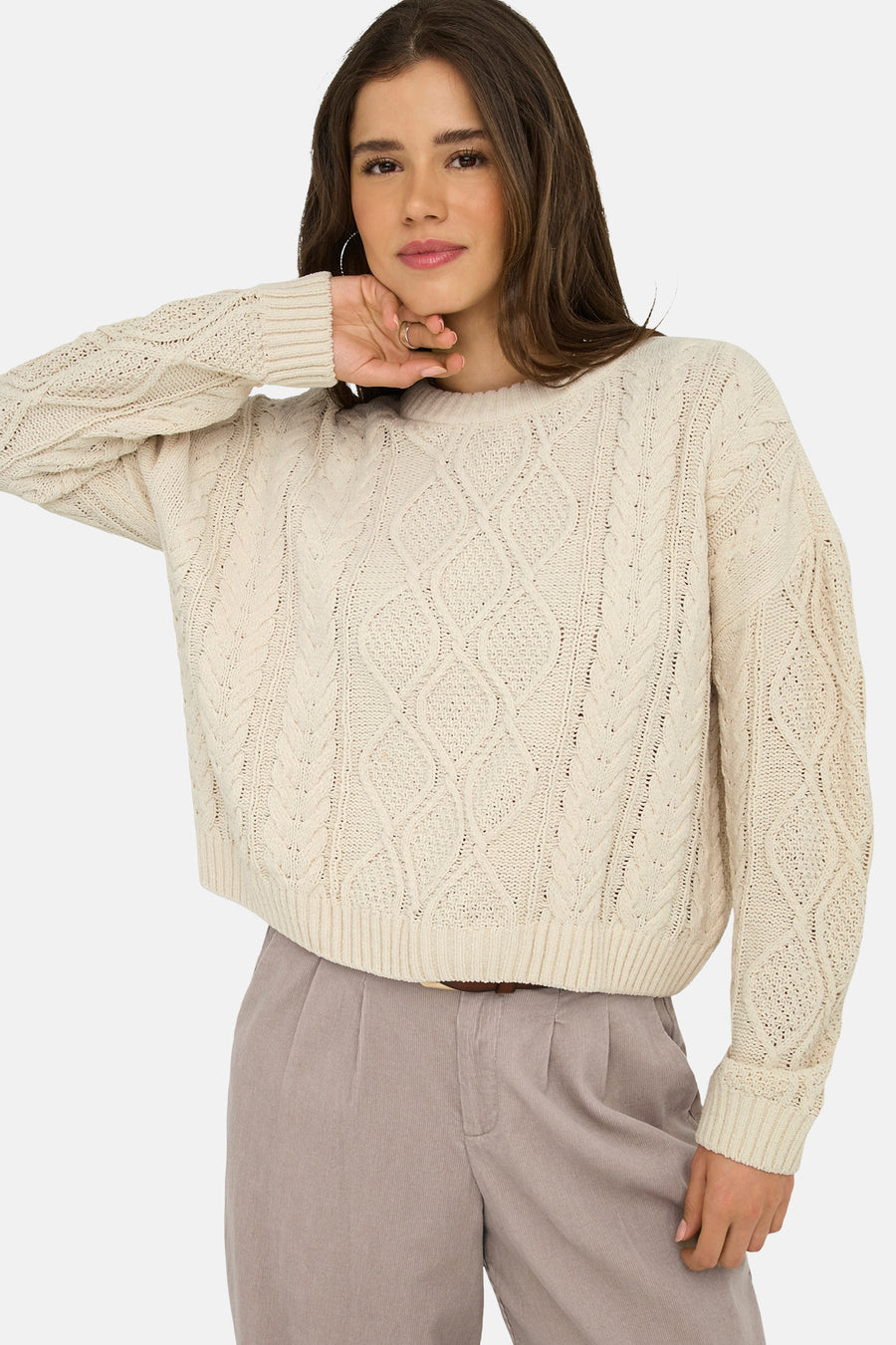 Pull col O Écru - ONLY® - ONLY®