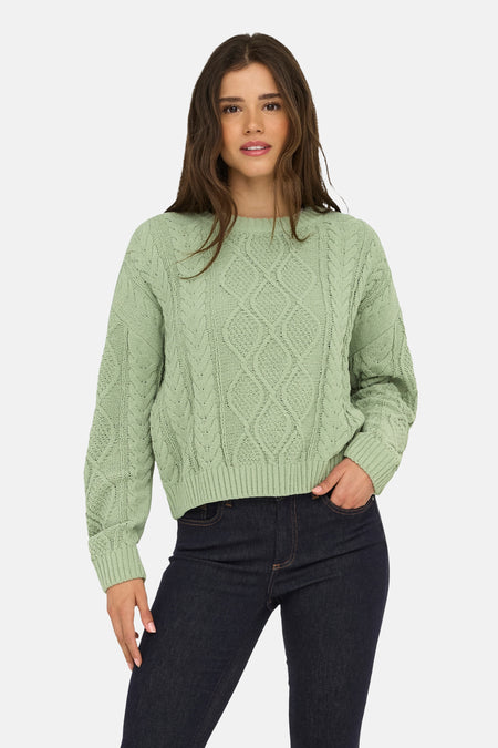 ONLELLY LIFE LS CABLE O-NECK CC KNT