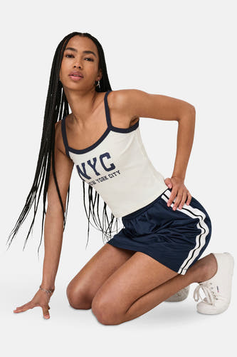 T-shirt blanc ONLY avec des accents bleu marine et impression "NYC New York City".