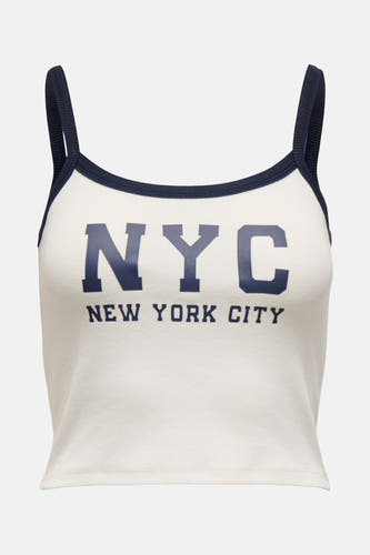 T-shirt blanc ONLY avec des accents bleu marine et imprimé "NYC New York City".