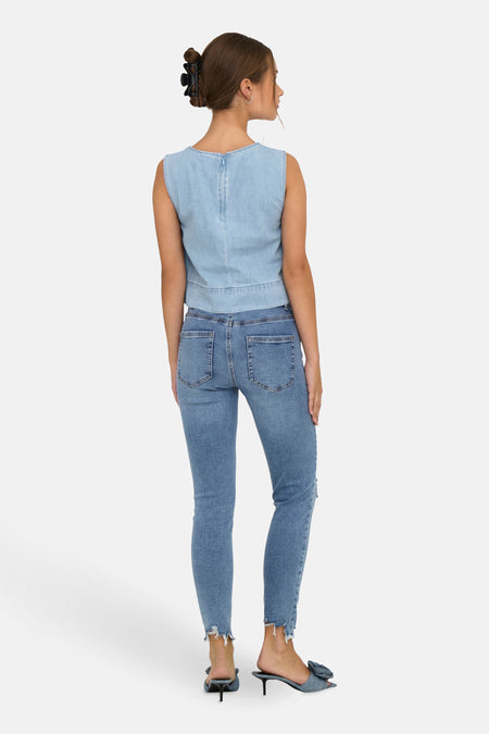 JDYSABRINA ROUNDNECK S/L TOP DNM