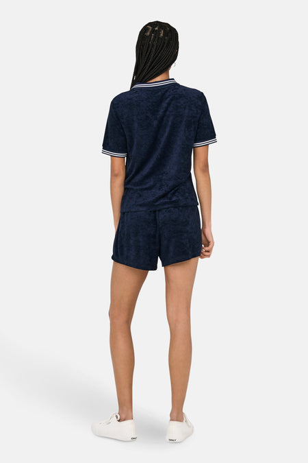 ONLVICKY S/S TERRY V-NECK POLO SWT