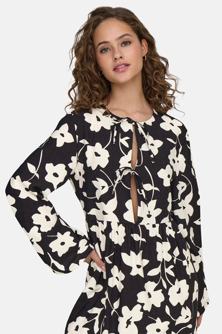 JDYSILAS L/S TIE MINI DRESS WVN EXP