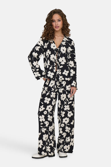 JDYSILAS L/S TIE TOP WVN EXP