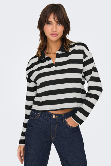 ONLMAY LIFE L/S BOXY POLO TOP CS JRS