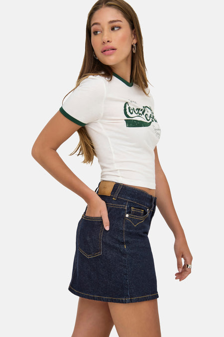 ONLJUICY HW WESTERN SHORT SKIRT DNM MAE