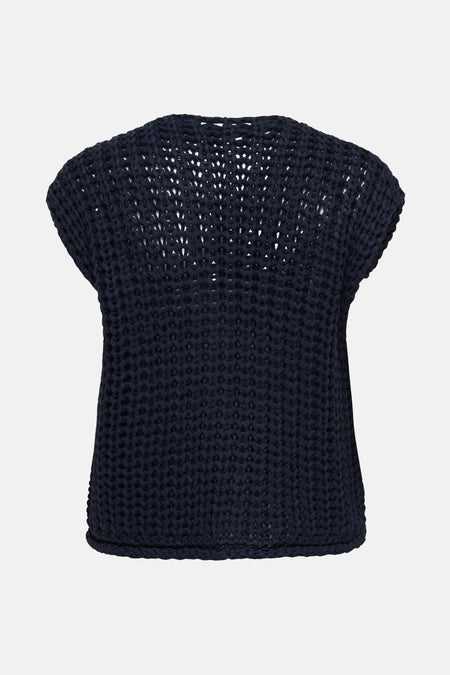 ONLCHLOE SS RIB BUTTON VEST KNT