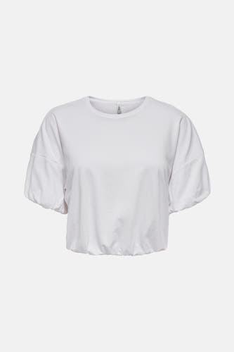 T-shirt blanc à manches courtes d'ONLY, avec des bretelles et un élastique.