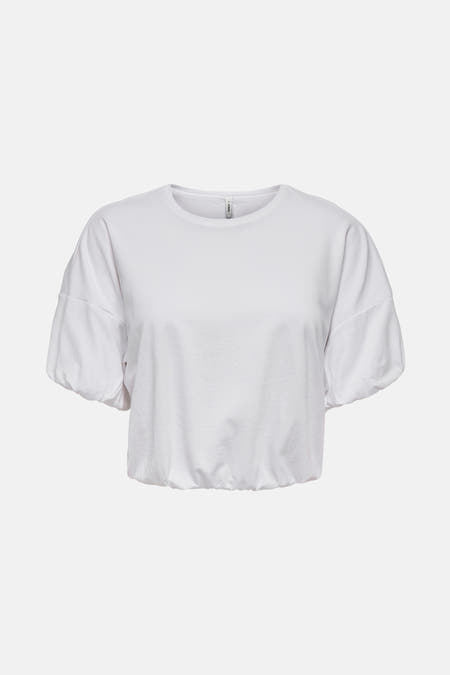 T-shirt blanc à manches courtes d'ONLY, avec des bretelles et un élastique.