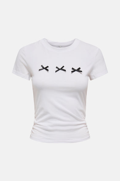 ONLNELL S/S O-NECK BOW TOP BOX JRS