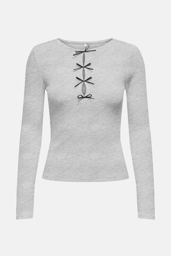 ONLHEYLE L/S RIP BOW TOP
