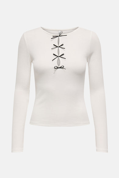 ONLHEYLE L/S RIP BOW TOP