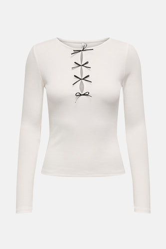 ONLHEYLE L/S RIP BOW TOP