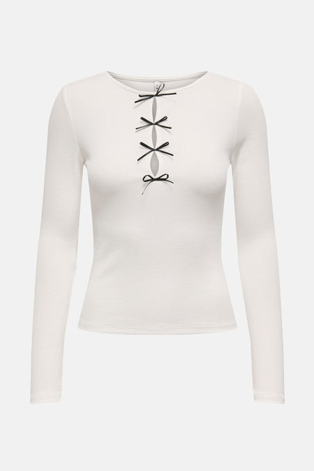 ONLHEYLE L/S RIP BOW TOP