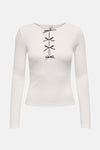 ONLHEYLE L/S RIP BOW TOP