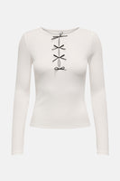 ONLHEYLE L/S RIP BOW TOP