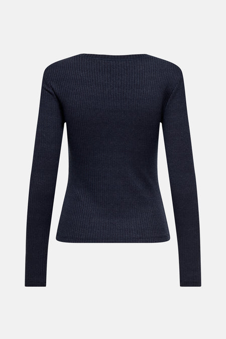ONLLINEA L/S O-NECK BUTTON TOP CC JRS