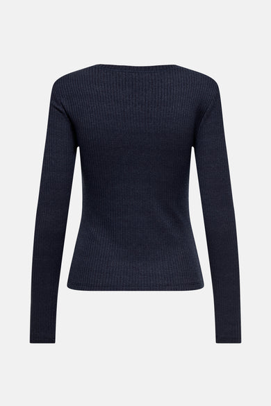 T-shirt bleu à manches longues de ONLY®, avec une texture rayée et des manches longues.