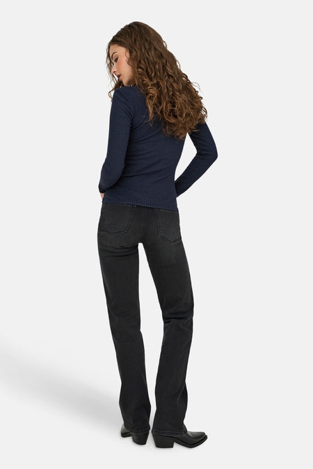ONLLINEA L/S O-NECK BUTTON TOP CC JRS