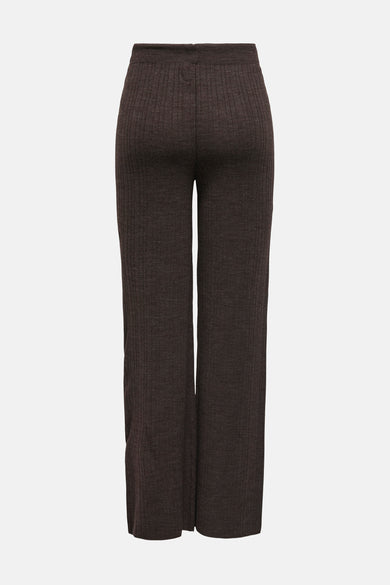 Pantalon brun de ONLY avec une texture côtelée, vu de derrière.