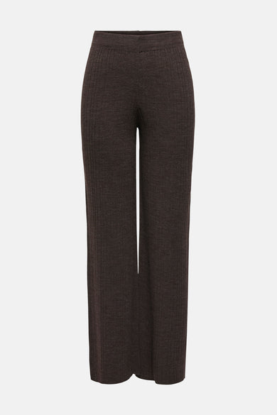 Pantalon brun de ONLY, avec structure en côtes et une large coupe.