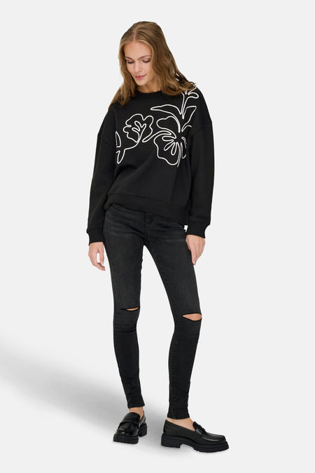 JDYCANOA L/S EMB SWEAT JRS NOOS