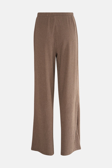 Beige broek van JDY met een brede pijpen en elastische tailleband.

