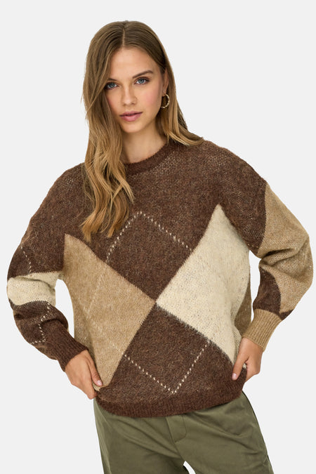 Pull à col rond - Brun