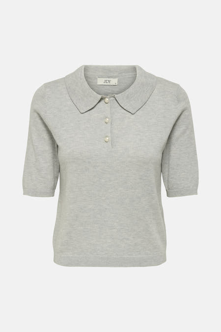 Pull gris JDY, avec des manches courtes et un col.