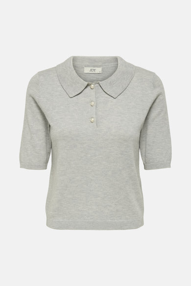 Pull gris JDY, avec des manches courtes et un col.