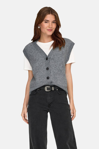 JDYSUPER LIFE S/L V-NECK VEST KNT