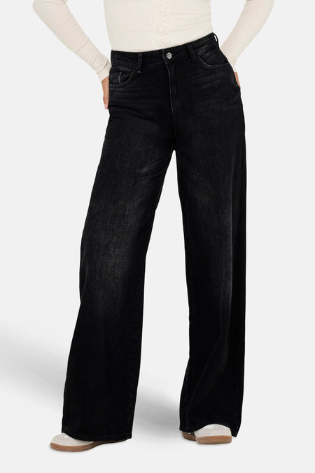 JDYCARINA HW WIDE JEANS BLACK  DNM