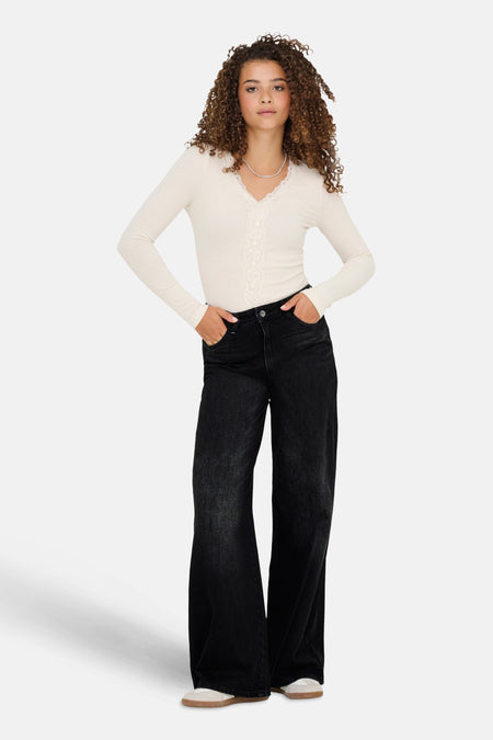 JDYCARINA HW WIDE JEANS BLACK  DNM