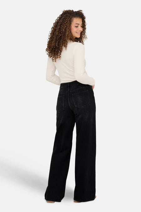 JDYCARINA HW WIDE JEANS BLACK  DNM