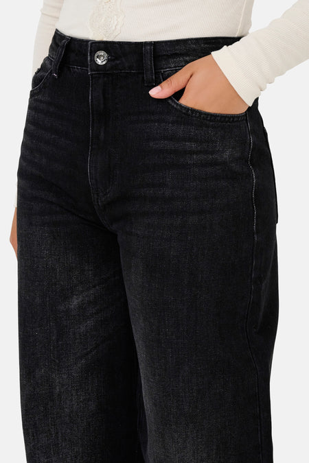 JDYCARINA HW WIDE JEANS BLACK  DNM