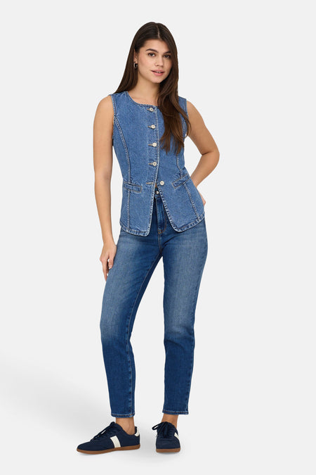 ONLGIULINA S/L BUTTON VEST DNM MAE