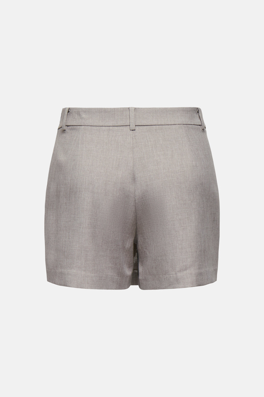 Short beige ONLY®, dos, avec passants de ceinture et une texture tissée fine.