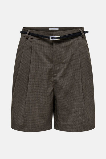ONLGARIA LIFE HW BELT CHECK SHORTS TLR