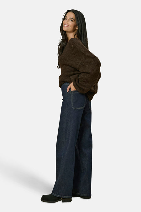 JDYVANESSA MIDWAIST WIDE JEANS DBD DENIM