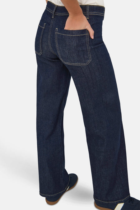 JDYVANESSA MIDWAIST WIDE JEANS DBD DENIM