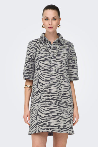 ONLGRY SS ZEBRA DRESS DNM SIK - ONLY®