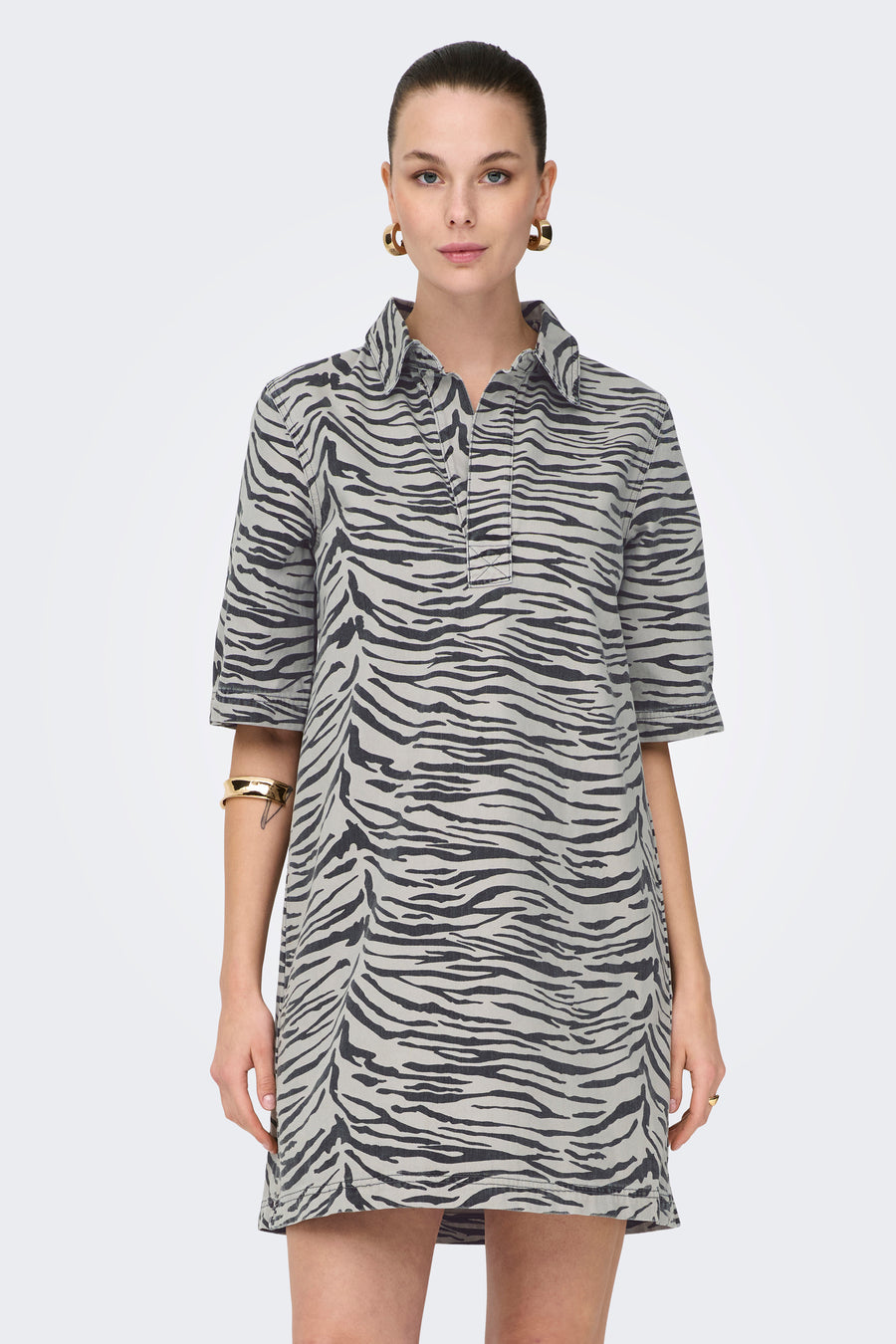ONLGRY SS ZEBRA DRESS DNM SIK - ONLY®