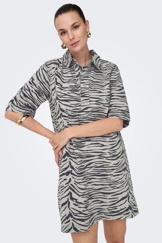 ONLGRY SS ZEBRA DRESS DNM SIK - ONLY®
